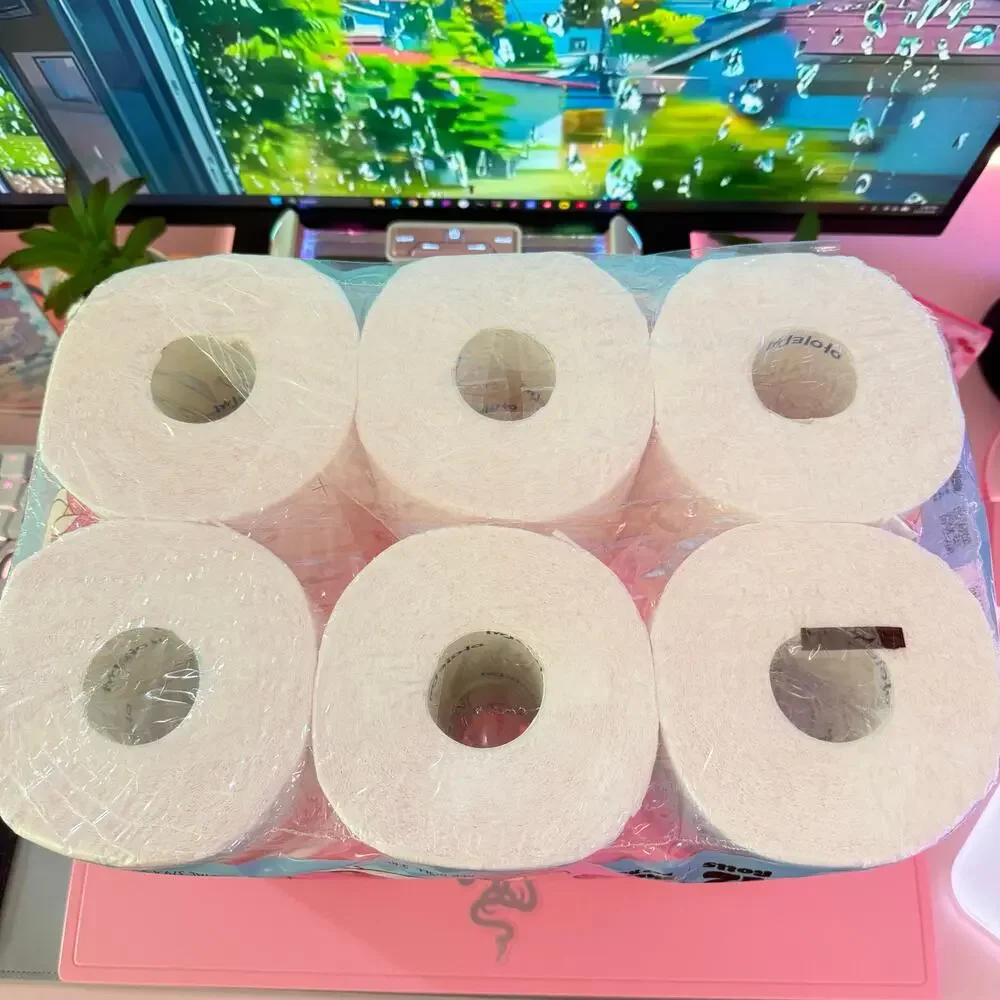 Hello Kitty Bath Tissue Soft 12 Rolls 3-Ply Pink Embossed Toilet Paper Sanrio
